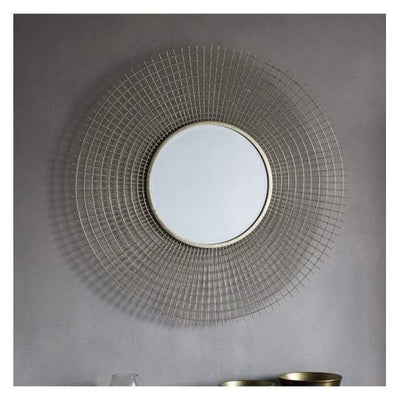 Bodhi Mirrors Stafford Round Mirror Gold W920 x D80 x H920mm House of Isabella UK