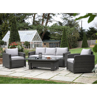 Bodhi Outdoors Sovera 3 Seater Dining Set Rising Table Grey House of Isabella UK