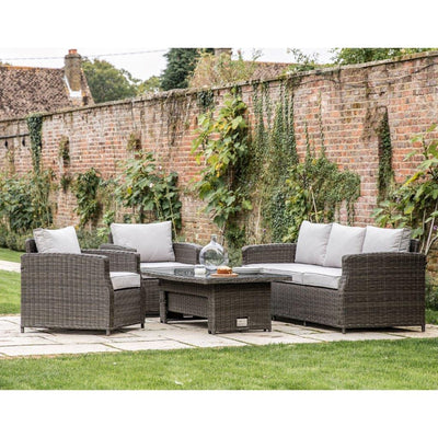 Bodhi Outdoors Sovera 3 Seater Dining Set Rising Table Natural House of Isabella UK