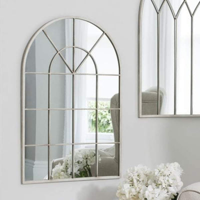 Bodhi Sleeping Kelford Cream Metal Window Mirror 35.5x23.5" House of Isabella UK