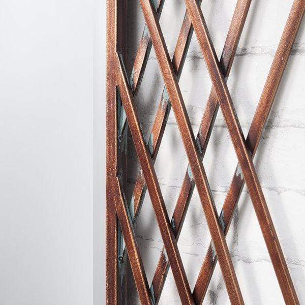 Bodhi Sleeping Specter Geometric Frame Mirror with Burnished Copper Finish 47x37" House of Isabella UK