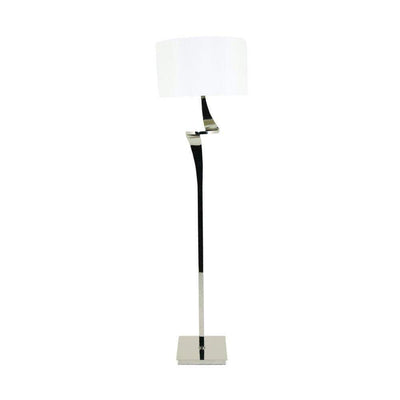 RV Astley Lighting Enzo Nickel Floor Lamp with Light Cream Shade House of Isabella UK