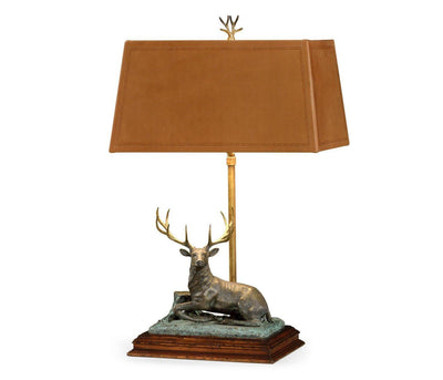 Jonathan Charles Table Lamp Deer in Dark Bronze - Right