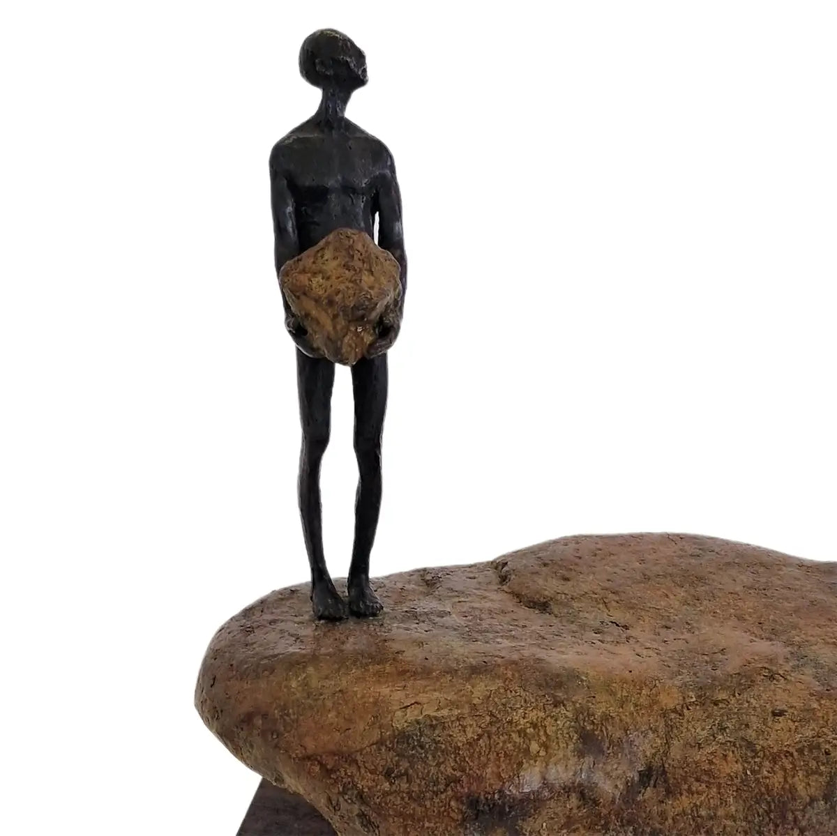 Bronze Figure On Rock Low