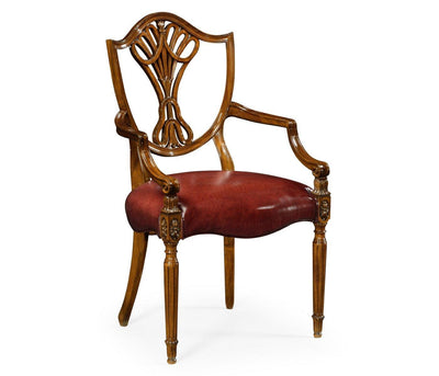 Jonathan Charles Dining Armchair Shield Back Renaissance in Leather