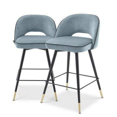 Eichholtz Dining Counter Stool Cliff set of 2 Blue House of Isabella UK