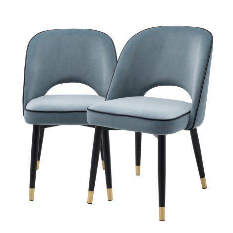 Eichholtz Dining Dining Chair Cliff set of 2 Blue House of Isabella UK