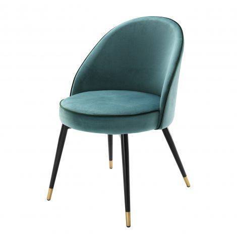 Eichholtz Dining Dining Chair Cooper set of 2 Turquoise Velvet House of Isabella UK