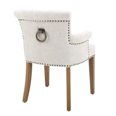 Eichholtz Dining Dining Chair Key Largo with arm Off-White Linen House of Isabella UK