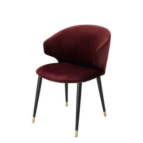 Eichholtz Dining Dining Chair Volante Bordeaux Red Velvet House of Isabella UK