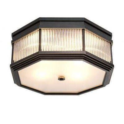 Eichholtz Lighting Ceiling Lamp Bagatelle - Bronze Highlight Finish with Frosted Glass House of Isabella UK