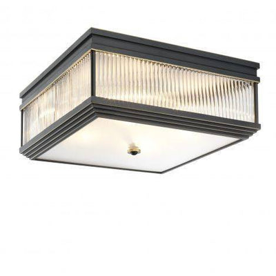 Eichholtz Lighting Ceiling Lamp Marly - Bronze Highlight Finish with Frosted Glass House of Isabella UK