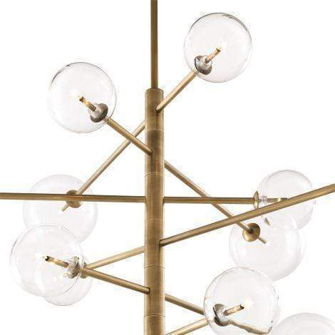 Eichholtz Lighting Chandelier Argento L - Antique Brass Finish with Clear Glass House of Isabella UK