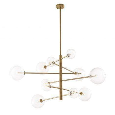 Eichholtz Lighting Chandelier Argento L - Antique Brass Finish with Clear Glass House of Isabella UK