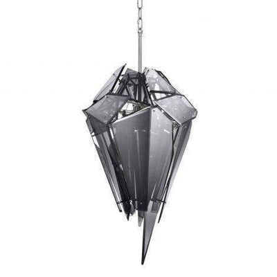 Eichholtz Lighting Chandelier Shard - Nickel Finish with Smoked Glass House of Isabella UK