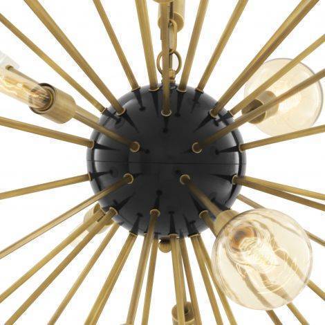 Eichholtz Lighting Chandelier Tivoli L - Black & Brass House of Isabella UK