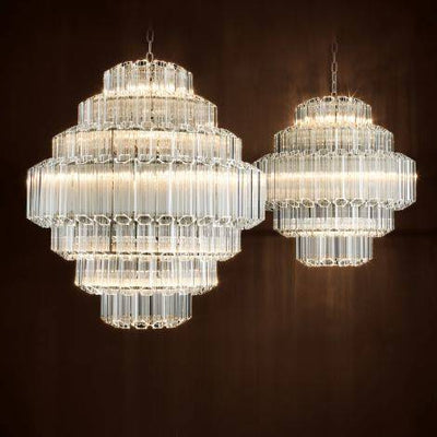 Eichholtz Lighting Chandelier Vittoria L - Clear Glass & Nickel House of Isabella UK
