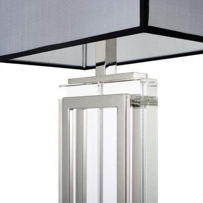 Eichholtz Lighting Table Lamp Arlington Nickel - Grey Shade Black Trim House of Isabella UK