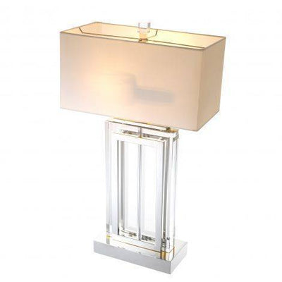 Eichholtz Lighting Table Lamp Arlington Nickel - White Shade House of Isabella UK