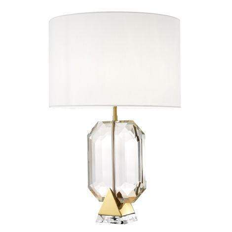 Eichholtz Lighting Table Lamp Emerald Gold White Shade House of Isabella UK