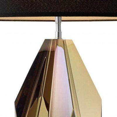 Eichholtz Lighting Table Lamp Setai - Amber Crystal Glass with Black Shade House of Isabella UK