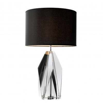 Eichholtz Lighting Table Lamp Setai - Smoke Crystal Glass with Black Shade House of Isabella UK
