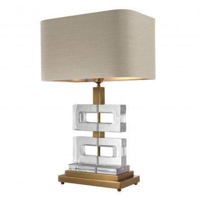Eichholtz Lighting Table Lamp Umbria - Khaki Linen Shade House of Isabella UK