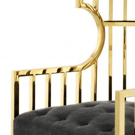 Eichholtz Living Chair Bora Bora - Gold Frame with Black Velvet House of Isabella UK