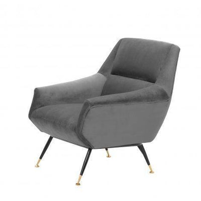 Eichholtz Living Chair Exile - Roche Porpoise Grey Velvet | OUTLET House of Isabella UK