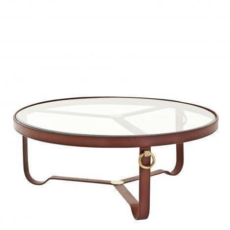 Eichholtz Living Coffee Table Belgravia - Brown Leather House of Isabella UK