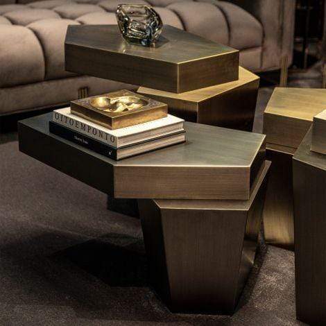 Eichholtz Living Coffee Table Calabasas High Brushed Brass House of Isabella UK