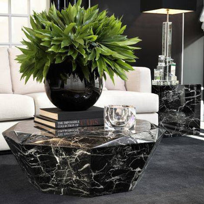 Eichholtz Living Coffee Table Diamond - Black Faux Marble House of Isabella UK