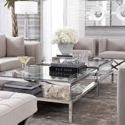 Eichholtz Living Coffee Table Harvey - Polished Stainless Steel House of Isabella UK