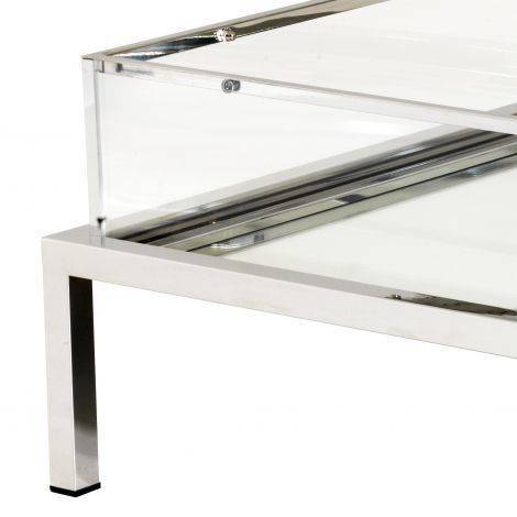 Eichholtz Living Coffee Table Harvey - Polished Stainless Steel House of Isabella UK