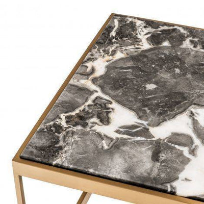 Eichholtz Living Coffee Table La Quinta - Brushed Brass Finished with Grey Marble House of Isabella UK