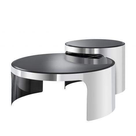 Eichholtz Living Coffee Table Piemonte - Polished Stainless Steel - Set of 2 House of Isabella UK