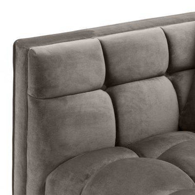 Eichholtz Living Lounge Sofa Sienna - Savona Grey Velvet with Brushed Brass Legs Left House of Isabella UK
