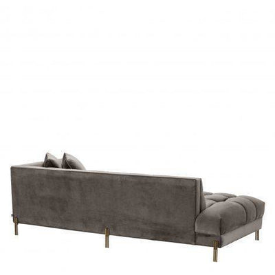 Eichholtz Living Lounge Sofa Sienna - Savona Grey Velvet with Brushed Brass Legs Right House of Isabella UK