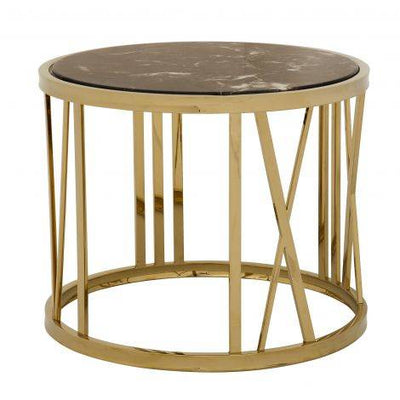 Eichholtz Living Side Table Baccarat Gold Marble House of Isabella UK