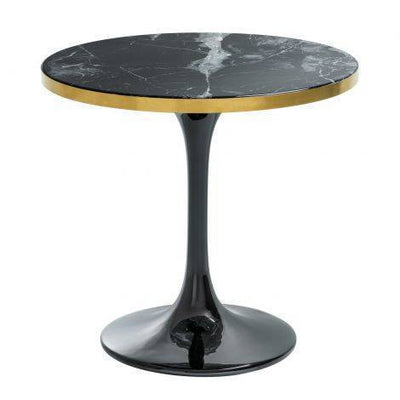 Eichholtz Living Side Table Parme - Black Faux Marble & Brushed Brass Finish House of Isabella UK