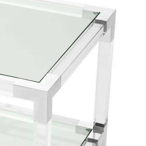 Eichholtz Living Side Table Royalton - Clear Acrylic & Polished Stainless Steel House of Isabella UK