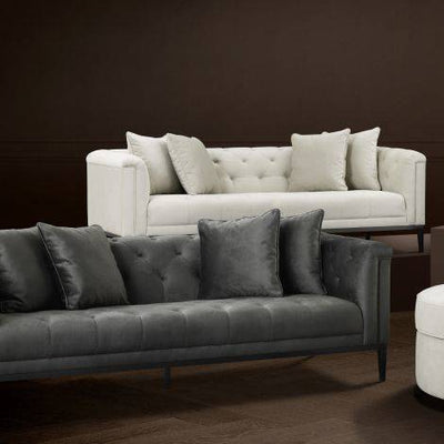 Eichholtz Living Sofa Cesare - Granite Grey with Gunmetal Finish Base House of Isabella UK