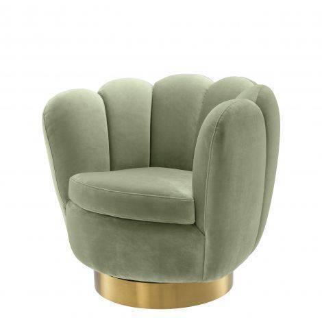 Eichholtz Living Swivel Chair Mirage - Savona Pistache Green Velvet House of Isabella UK