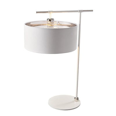 Elstead Lighting Lighting Balance 1 Light Table Lamp - White and Polished Nickel House of Isabella UK