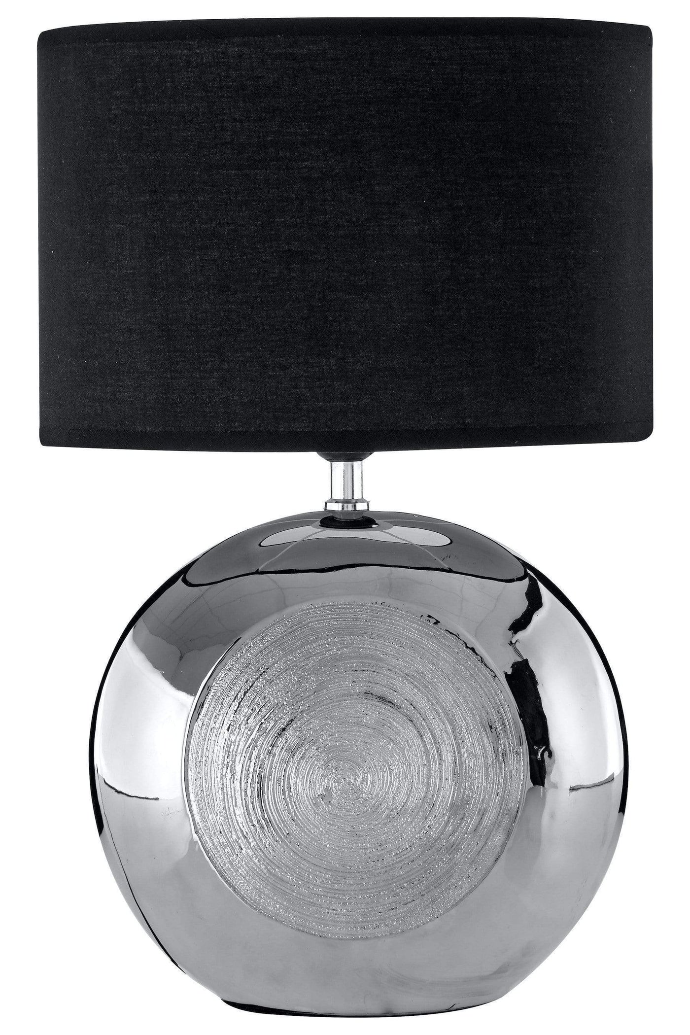 Esperance Lighting Baaron Silver Ceramic Table Lamp with Black Shade House of Isabella UK