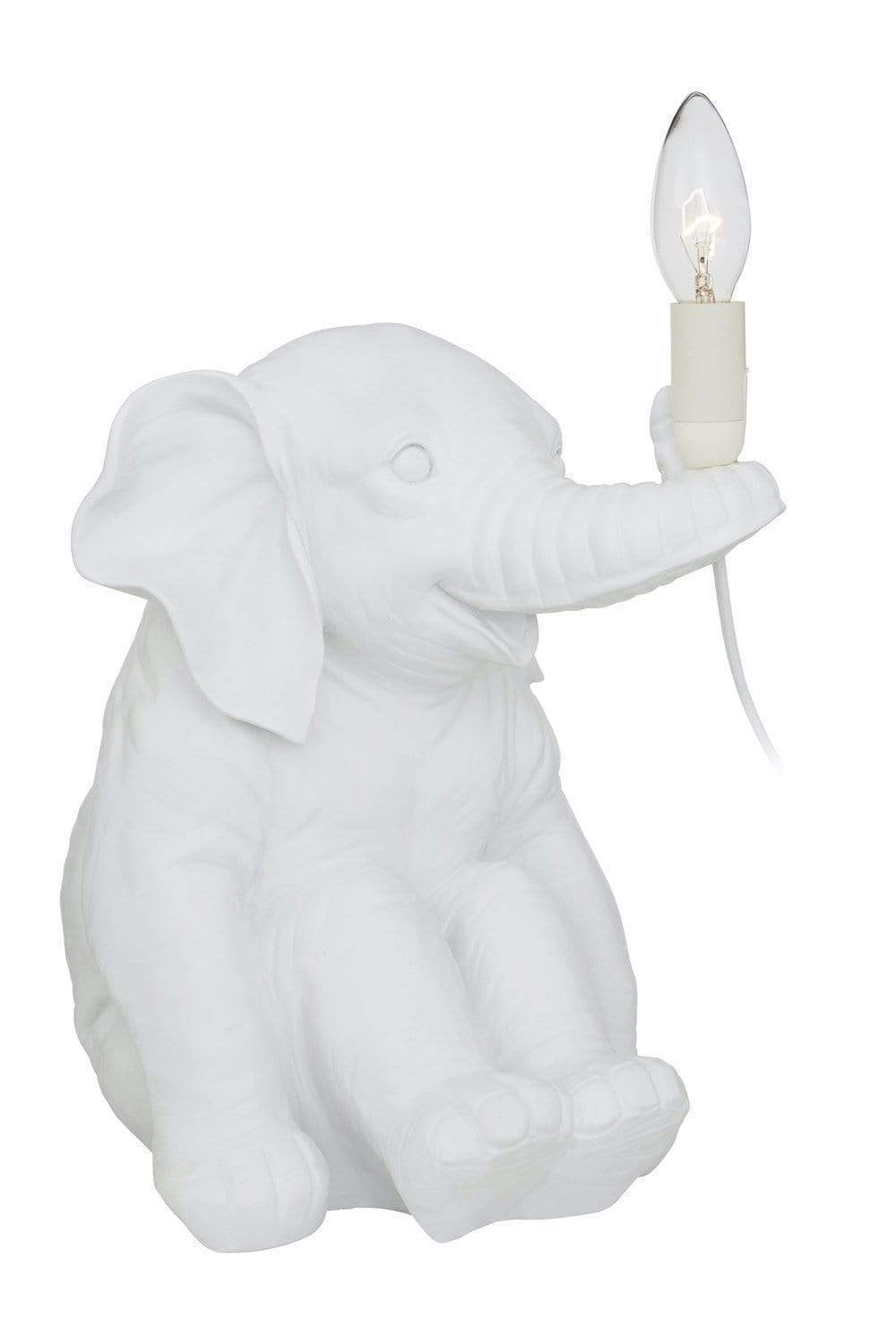 Esperance Lighting Farold White Elephant Table Lamp House of Isabella UK