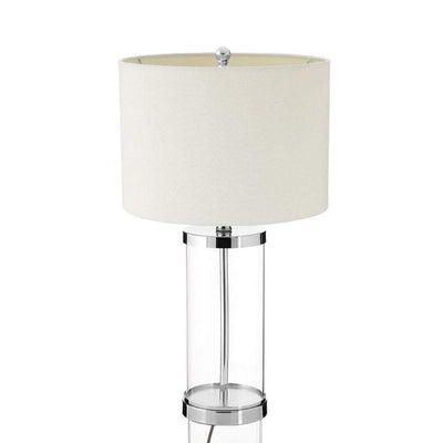 Esperance Lighting Ilija Glass Table Lamp with Cream Fabric Shade House of Isabella UK