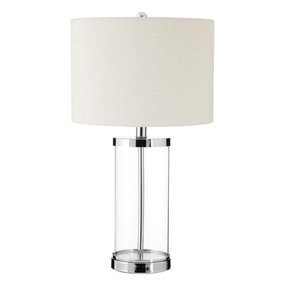 Esperance Lighting Ilija Glass Table Lamp with Cream Fabric Shade House of Isabella UK