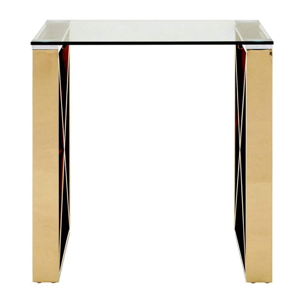 Esperance Living Fannia Champagne Gold End Table House of Isabella UK