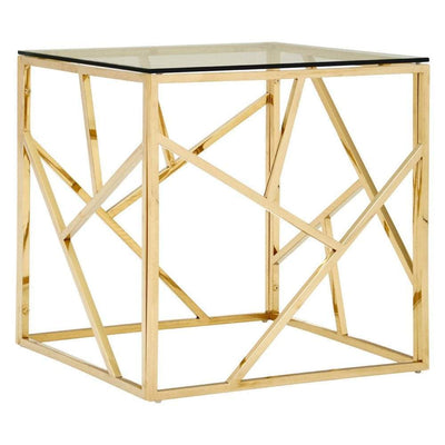 Esperance Living Fathma Champagne Gold End Table House of Isabella UK